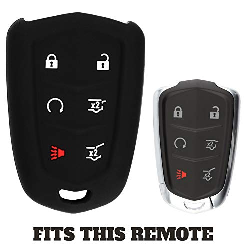 KeylessOption KeyGuardz Keyless Entry Remote Car Smart Key Fob Shell Cover Soft Rubber Case for Cadillac Escalade HYQ2AB (Pack of 2) - Image 3