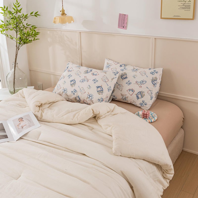 ECOCOTT 2 Pack Pillowcase King Size  Blueberry Pattern Pillow Cases Set  100% Cotton Pillow Covers with Envelope Closure (King  20""x36"") - Image 5