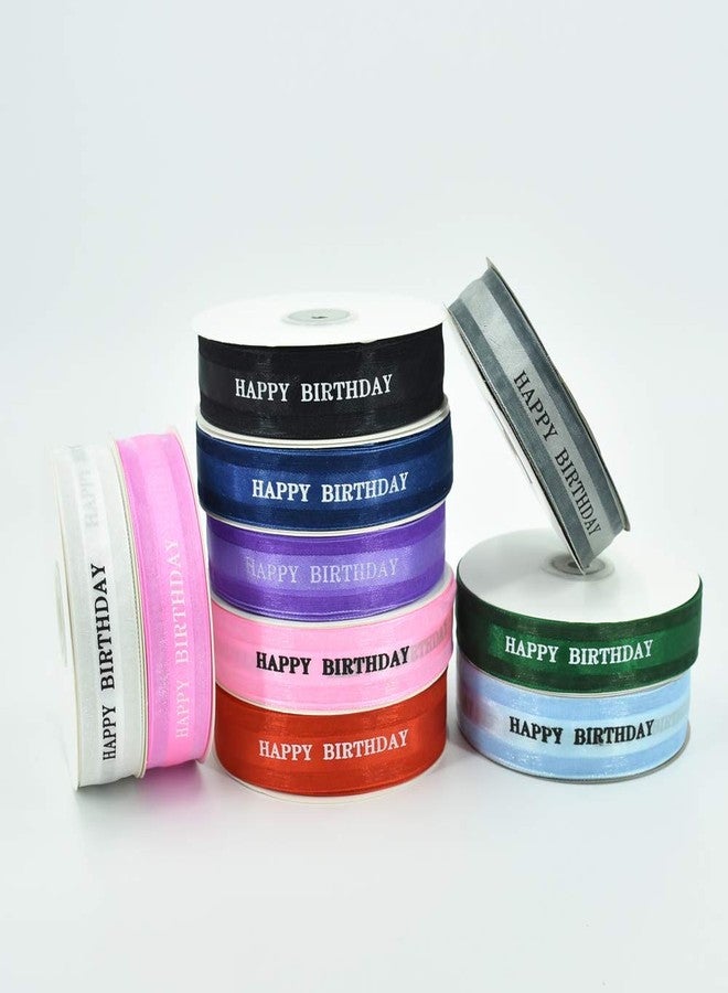 TONIFUL Happy Birthday Ribbon 1 Inch White Satin Silk Ribbons for Gift Wrapping 50 Yards Chiffon Organza Ribbon for Birthday Party Supplies Bouquet Wrapping Cake Box Wrapping Decoration - Image 5
