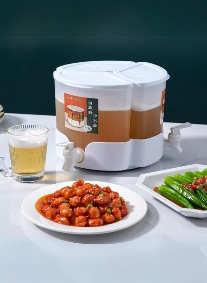 شي ون موزع عصير ثلاثي الحاويات – حافظة مشروبات باردة وساخنة بثلاثة أقسام عملية للمناسبات والمطبخ” - Image 1