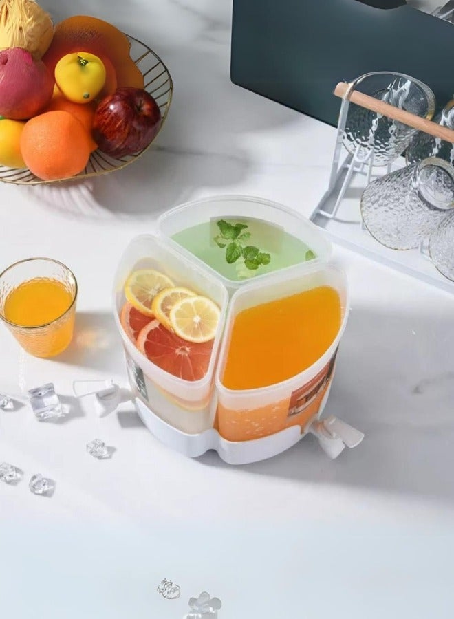 شي ون موزع عصير ثلاثي الحاويات – حافظة مشروبات باردة وساخنة بثلاثة أقسام عملية للمناسبات والمطبخ” - Image 2