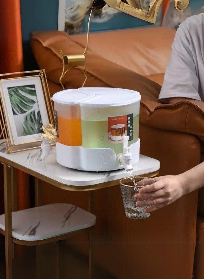 شي ون موزع عصير ثلاثي الحاويات – حافظة مشروبات باردة وساخنة بثلاثة أقسام عملية للمناسبات والمطبخ” - Image 3