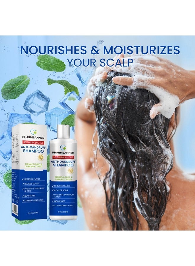 PHARMBANNER Anti-Dandruff Shampoo with Selenium Sulfide: For Flaky Scalp, Itching & Seborrheic Dermatitis Relief - Menthol & Lavender Oil - Moisturizing, Color Safe, Gentle for All Hair Types - 8.4oz - Image 5