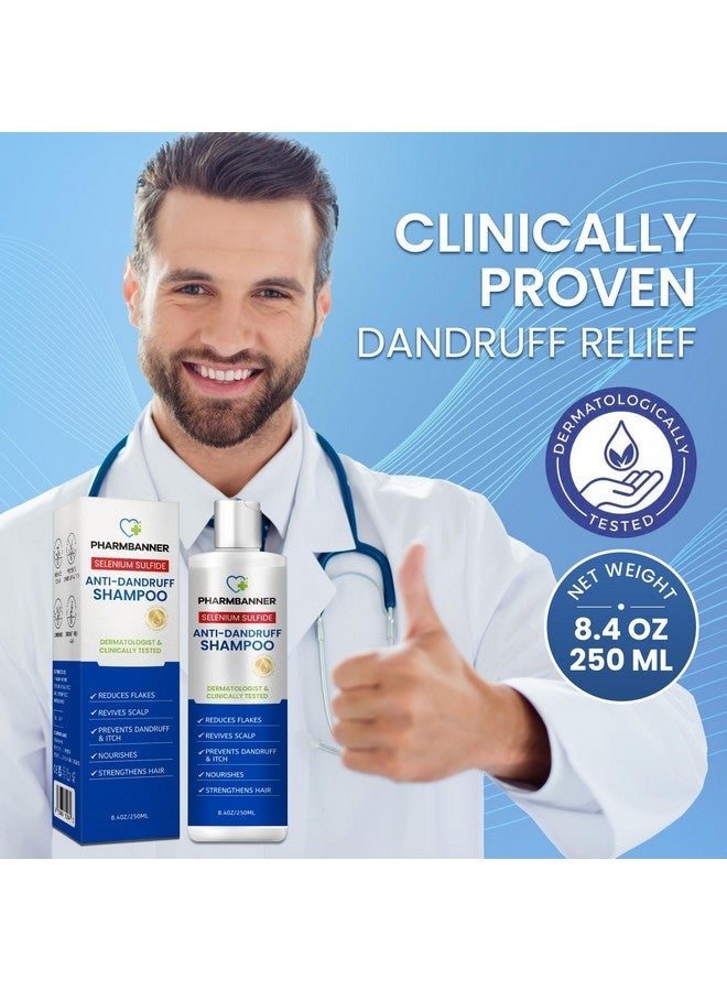 PHARMBANNER Anti-Dandruff Shampoo with Selenium Sulfide: For Flaky Scalp, Itching & Seborrheic Dermatitis Relief - Menthol & Lavender Oil - Moisturizing, Color Safe, Gentle for All Hair Types - 8.4oz - Image 3