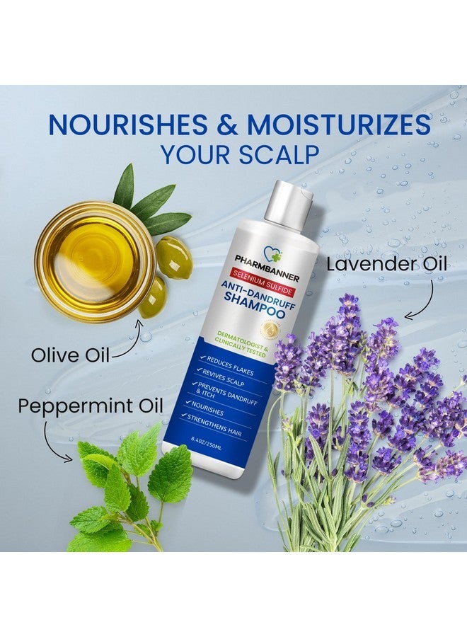 PHARMBANNER Anti-Dandruff Shampoo with Selenium Sulfide: For Flaky Scalp, Itching & Seborrheic Dermatitis Relief - Menthol & Lavender Oil - Moisturizing, Color Safe, Gentle for All Hair Types - 8.4oz - Image 4