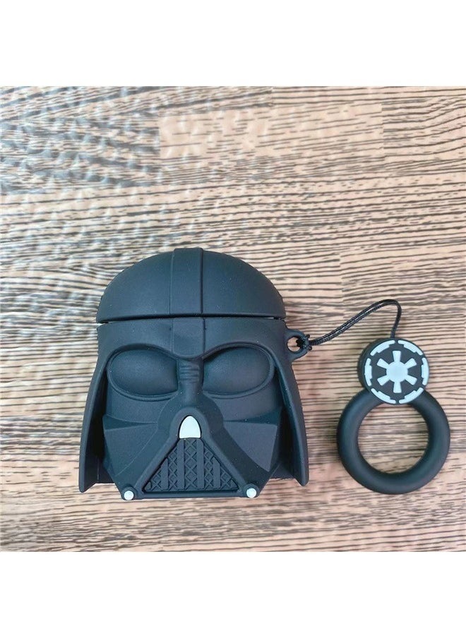 yongsheng - 3D Cartoon Case Cover For Apple Airpods pro/Pro2 Black， Cute Cartoon Unique Silicone Air pods Cover, 3D Funny Fashion Fun Cool Keychain Design Stylish Hero Kits Soft Skin Cases Girls Teens Kids - Image 1