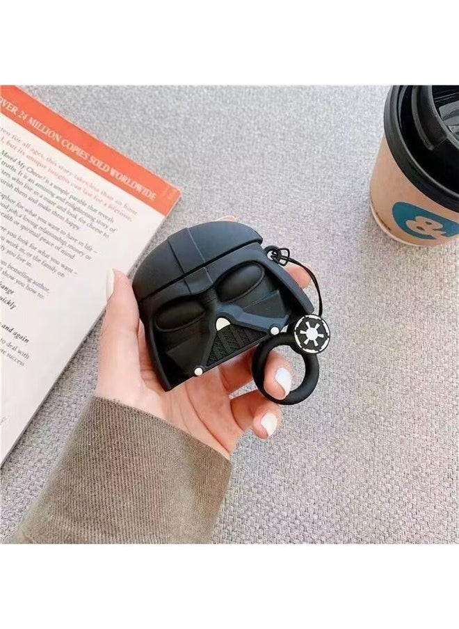 yongsheng - 3D Cartoon Case Cover For Apple Airpods pro/Pro2 Black， Cute Cartoon Unique Silicone Air pods Cover, 3D Funny Fashion Fun Cool Keychain Design Stylish Hero Kits Soft Skin Cases Girls Teens Kids - Image 1