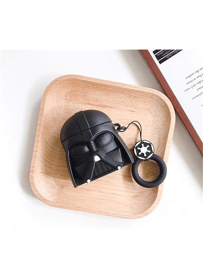 yongsheng - 3D Cartoon Case Cover For Apple Airpods pro/Pro2 Black， Cute Cartoon Unique Silicone Air pods Cover, 3D Funny Fashion Fun Cool Keychain Design Stylish Hero Kits Soft Skin Cases Girls Teens Kids - Image 1