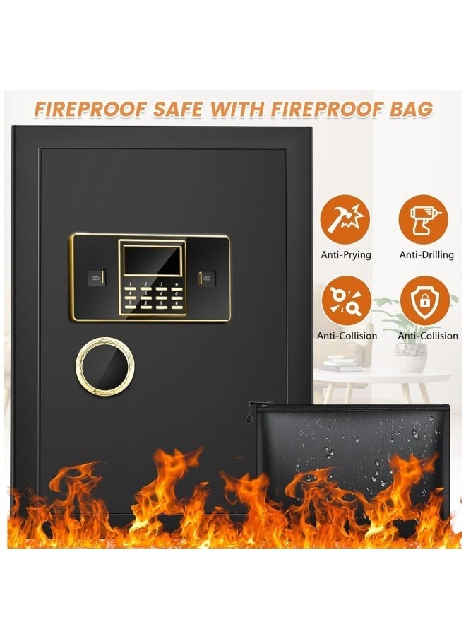 GGEROU - Safe Box,Steel Security Safe and Lock Box with Electronic Keypad Secure,Heavy Duty Fire proof Safe Boxes for Home Use, Removable Inner Cabinet and Shelf,Anti-Theft Digital Safe Box for Home Office - Image 1