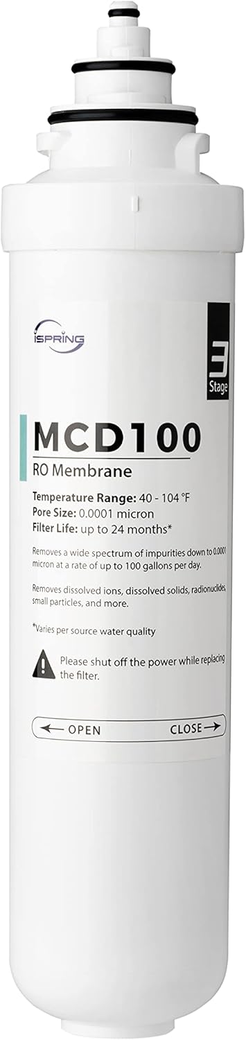 iSpring فلتر استبدال غشاء iSpring MCD100 لنظام التناضح العكسي RCD100 للعداد دورة استبدال تصل إلى 24 شهرًا - Image 1
