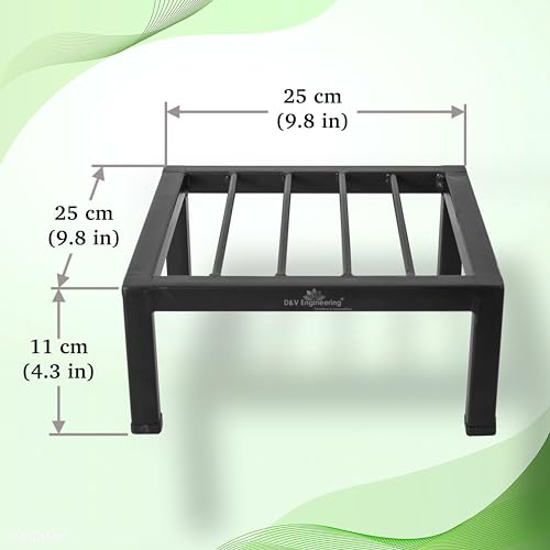 D&V ENGINEERING - Creative in innovation D&V Engineering Heavy Duty Metal Planter Stand | Flower Pot Stand | Plant Stand for Indoor & Outdoor | Sturdy Iron Rack | Balcony & Garden Plant Holder | Water Dispenser Stand, Black - Pack of 1 - Image 2