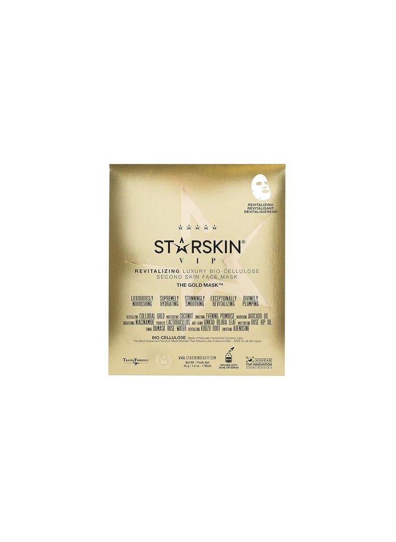 STARSKIN THE GOLD MASK VIP Revitalizing Luxury BioCellulose Face Mask 