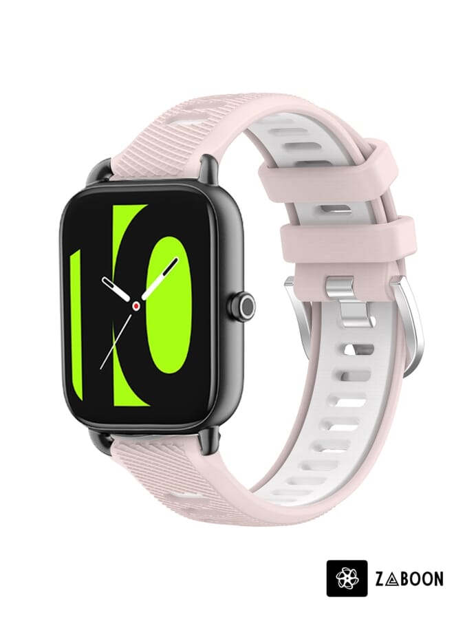 Zaboon Replacement Band For Xiaomi Haylou RT2 LS10 22mm Sports Two-Color Steel Buckle Silicone Watch Band - Image 1