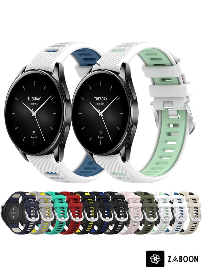 Zaboon Replacement Band For Xiaomi Haylou RT2 LS10 22mm Sports Two-Color Steel Buckle Silicone Watch Band - Image 3