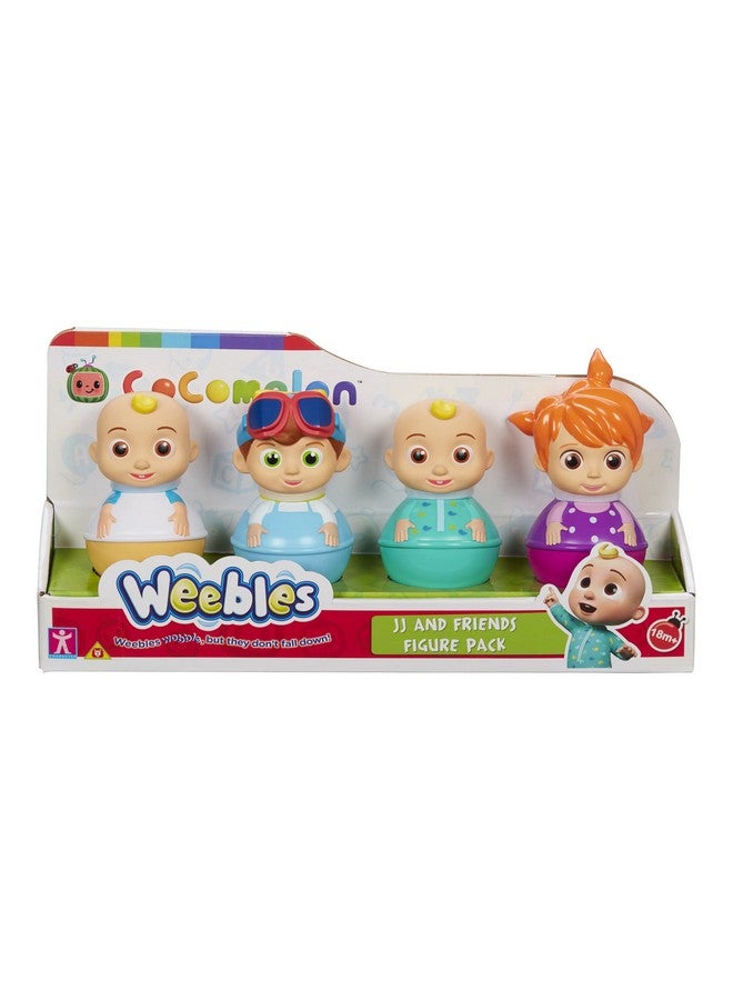 Character Options Cocomelon Weebles 4 Figure Pack, Chunky Moulded Figures, JJ, moonbug, Preschool Imaginative Play, Blue - Image 1