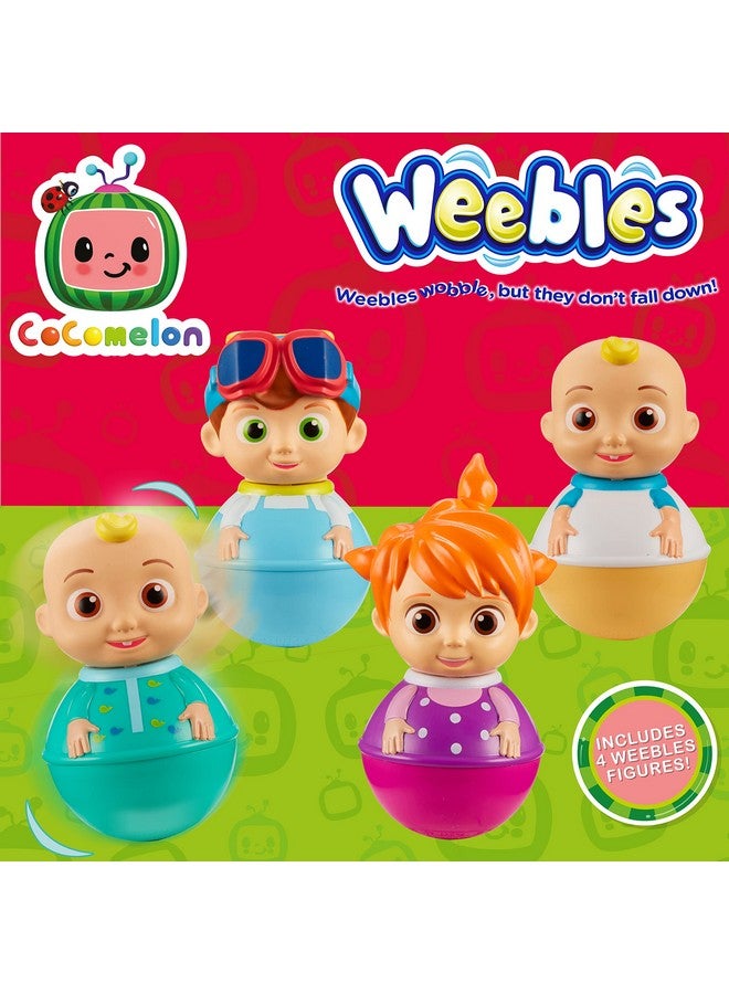 Character Options Cocomelon Weebles 4 Figure Pack, Chunky Moulded Figures, JJ, moonbug, Preschool Imaginative Play, Blue - Image 2