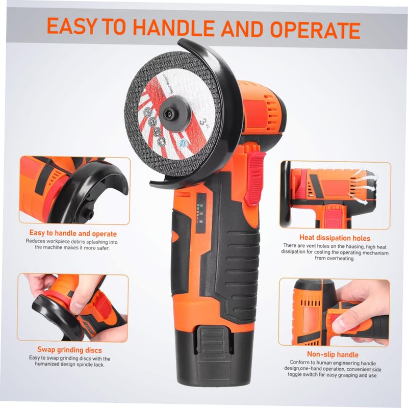 Cordless Mini Angle Grinder Rechargeable Handheld Power Tool High Speed Quiet For Home Use - Image 4
