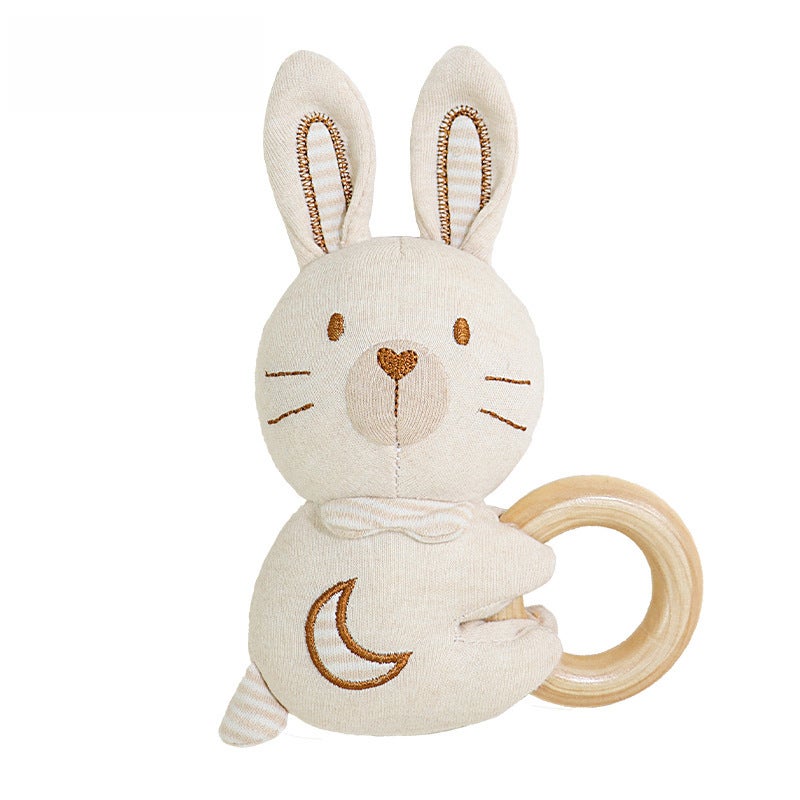 Organic Cotton Baby Rattle Set Soothing Chewable ToysRabbit organic cotton hand Ring (bag) Rabbit organic cotton hand Ring (bag)