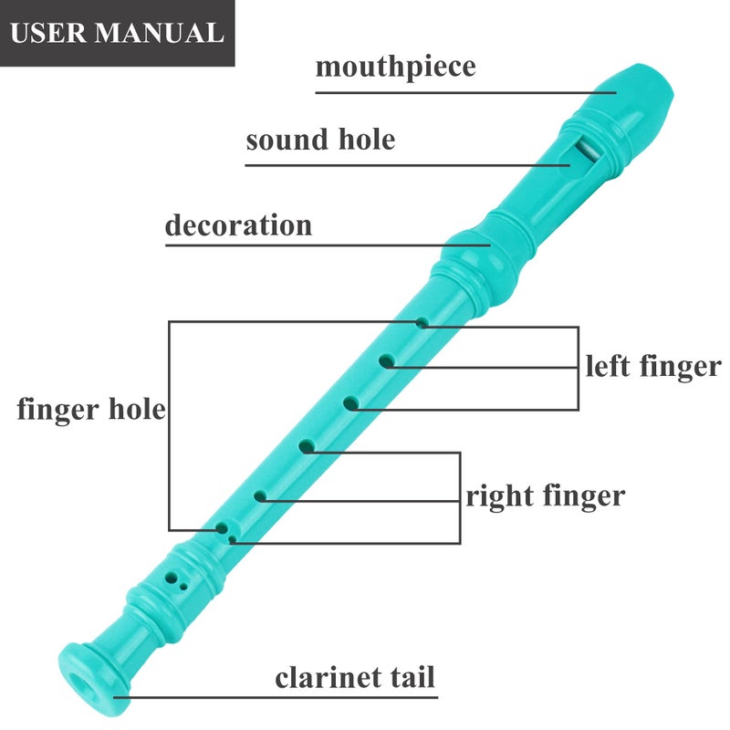 Jasenna Recorder Instrument for Beginner Kids Adults,8-Hole Soprano Descant Recorder Music Flute with with Cleaning Rod & Leather Case For School Student Home Entertainment(2-Peach Blossom) - Image 4