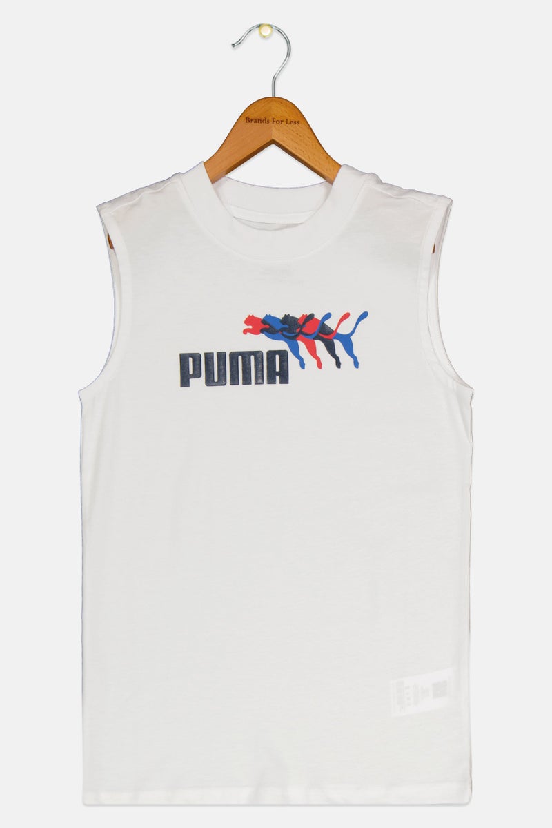 PUMA Kids Boy Sportswear Fit Short Sleeve Training T-Shirt, White - Image 1