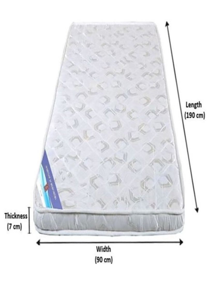 AL WADI FURNITURE AWF AL WADI FURNITURE Single Size Medicated Mattress, Comfort Back Support, Reversible Use Option, Polyester Fabric, 90W x 190L x 7H cm, WHITE  - Image 2