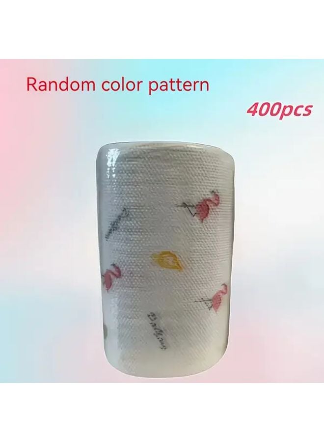 مناديل تنظيف غير منسوجة قابلة لإعادة الاستخدام 400 قطعة لفة مطبوعة بنقش قابل للغسيل متعددة الاستخدامات - Image 1