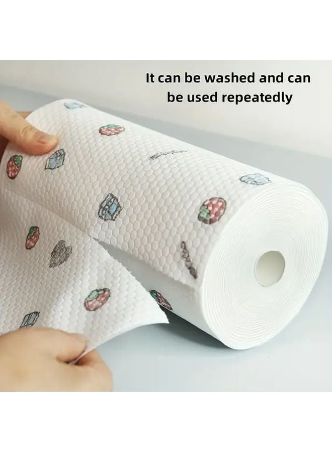 مناديل تنظيف غير منسوجة قابلة لإعادة الاستخدام 400 قطعة لفة مطبوعة بنقش قابل للغسيل متعددة الاستخدامات - Image 2