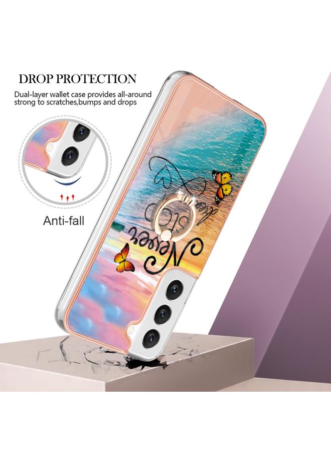 erorex Case For Samsung Galaxy S22+ 5G Electroplating IMD TPU Phone Case with Ring - Image 2