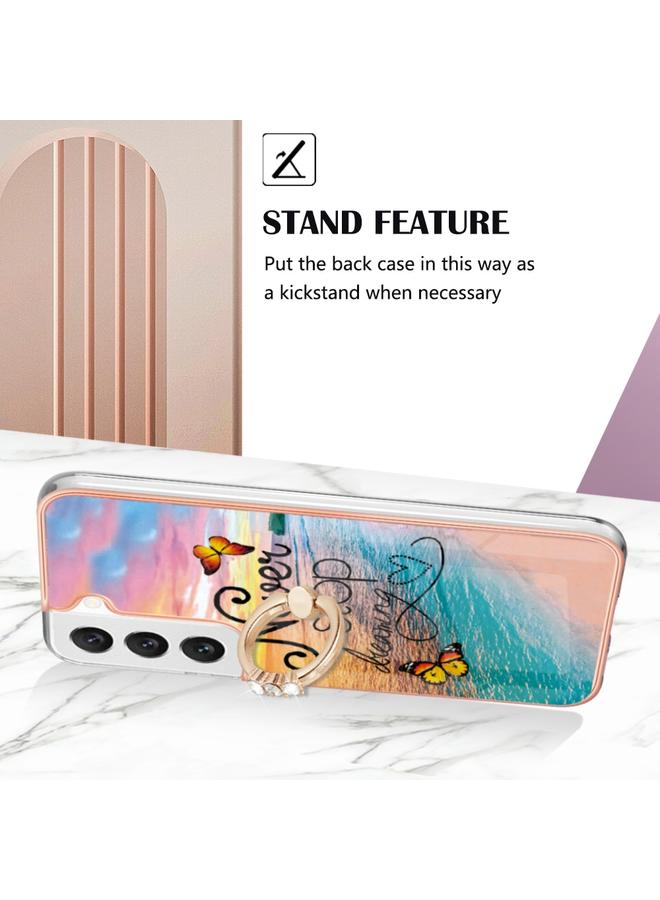 erorex Case For Samsung Galaxy S22+ 5G Electroplating IMD TPU Phone Case with Ring - Image 3