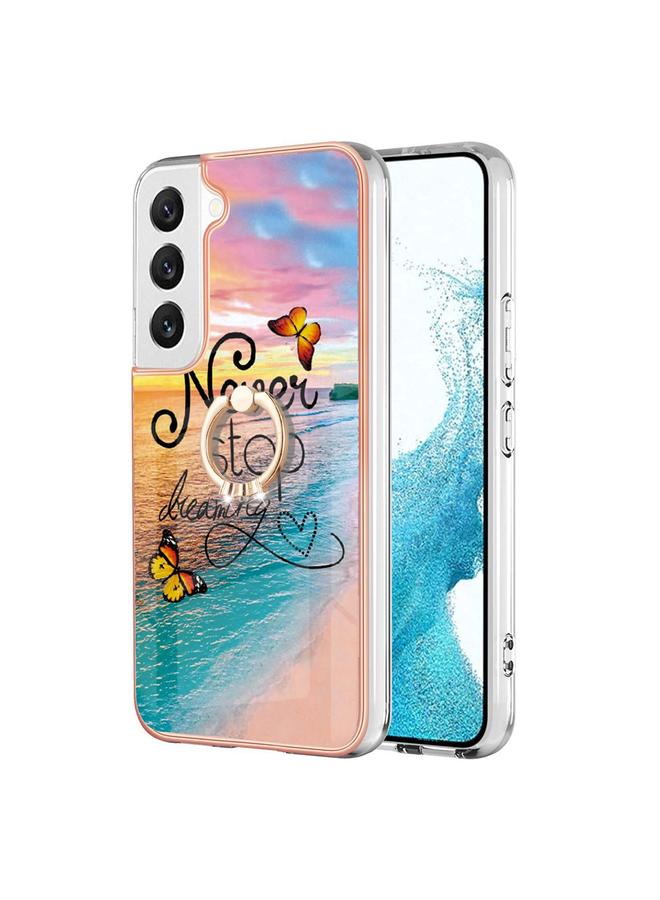 erorex Case For Samsung Galaxy S22+ 5G Electroplating IMD TPU Phone Case with Ring - Image 1