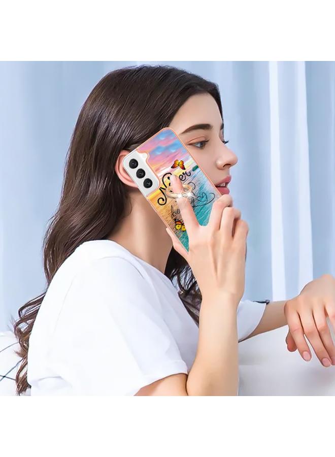 erorex Case For Samsung Galaxy S22+ 5G Electroplating IMD TPU Phone Case with Ring - Image 4