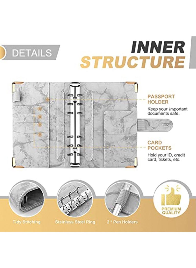 Y&D - Budget Binder with Zipper Envelopes, 14Pcs Binder, Cash Envelopes for Budgeting, Money Organizer Cash, Planner Wallet Accessories Small Handbags (Grey) - Image 1
