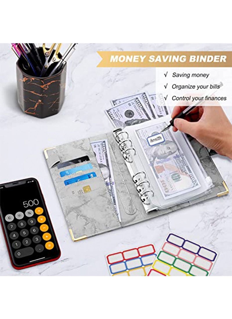 Y&D - Budget Binder with Zipper Envelopes, 14Pcs Binder, Cash Envelopes for Budgeting, Money Organizer Cash, Planner Wallet Accessories Small Handbags (Grey) - Image 1