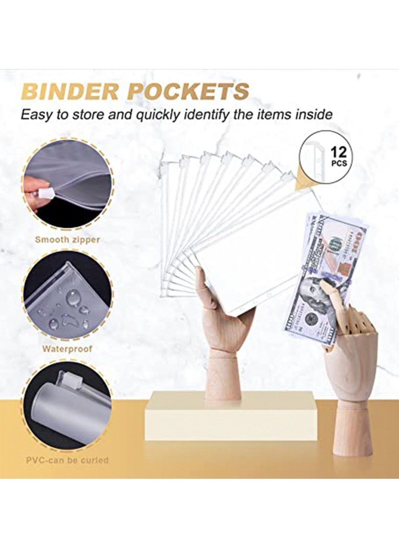 Y&D - Budget Binder with Zipper Envelopes, 14Pcs Binder, Cash Envelopes for Budgeting, Money Organizer Cash, Planner Wallet Accessories Small Handbags (Grey) - Image 1