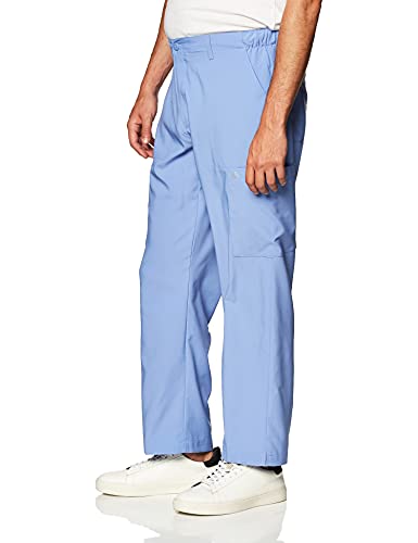 WonderWink W123 Men’s Flat-Front Cargo Pant — Ceil Blue, Large - Image 2