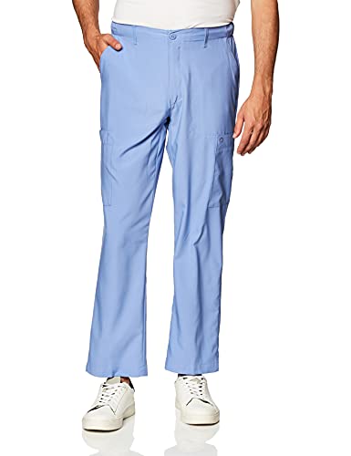 WonderWink W123 Men’s Flat-Front Cargo Pant — Ceil Blue, Large - Image 5