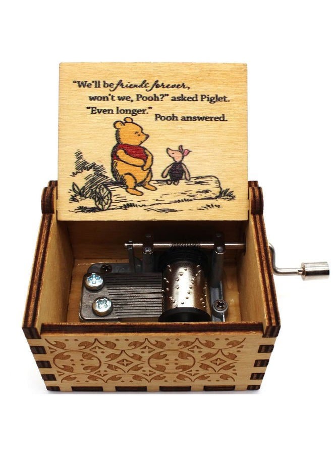 ukebobo Wooden Music Box - The Pooh Saying Music Box, Gift for Friend, Cousins, BFF, New Year's Gifts- 1 Set - Image 2