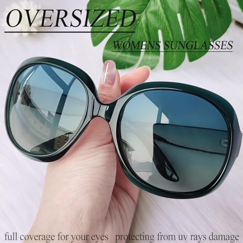Joopin Green Tinted Sunglasses Womens Oversized Sun Glasses Polarized UV Protection Ladies Big Shades Trendy Jackie Sunnies - Image 3