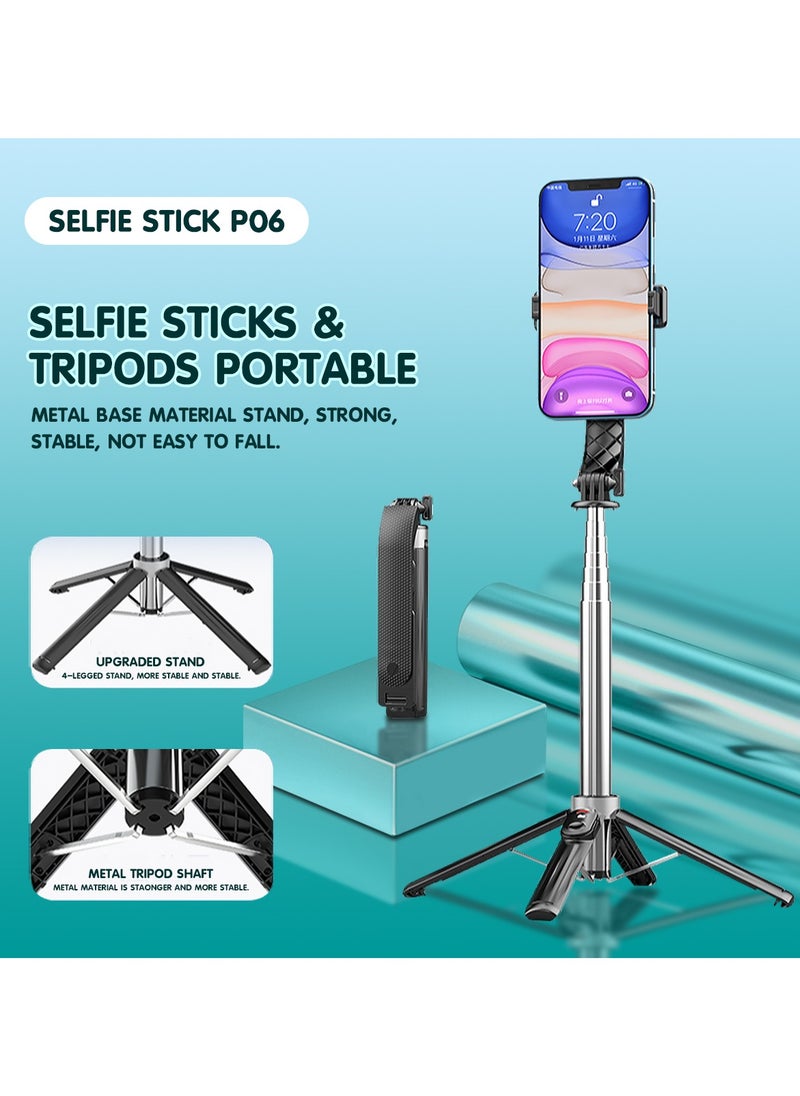 Generic - Mobile Phone Selfie Stick With Bluetooth Remote Control, Selfie Extension Stick With Shooting Bracket, Foldable Quadripod, Selfie Stick With Mobile Phone Holder, Can Be Extended To 1 Meter, Compatible With All Mobile Phones - Image 1