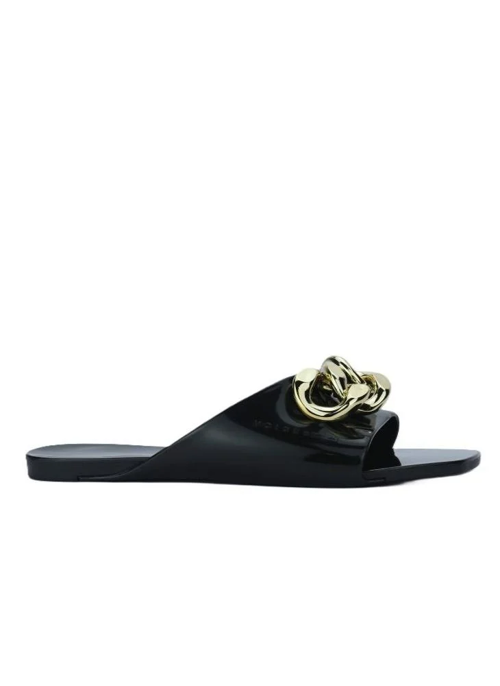 Voices Avolto  Corrente 2K Women'S Low Sandal With Chain Design - Black/Gold