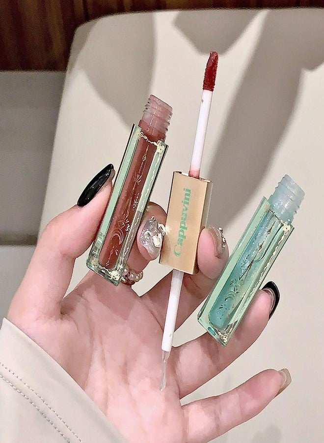 Cappuvini Forest Secret Double Headed Lip Glaze | Water Light Single-Coated Formula | Long Stay Waterproof Lips Care | Longlasting Shades Light Pink Nude Red-Brown | Moisturizing Lip Blam with Glossy High Shine Finish | Cute Floral Packaging for Teen Girls | Gen Z Aesthetic Beauty Product (03# Grape Light Milk, 2.5g+2.5g) - Image 5