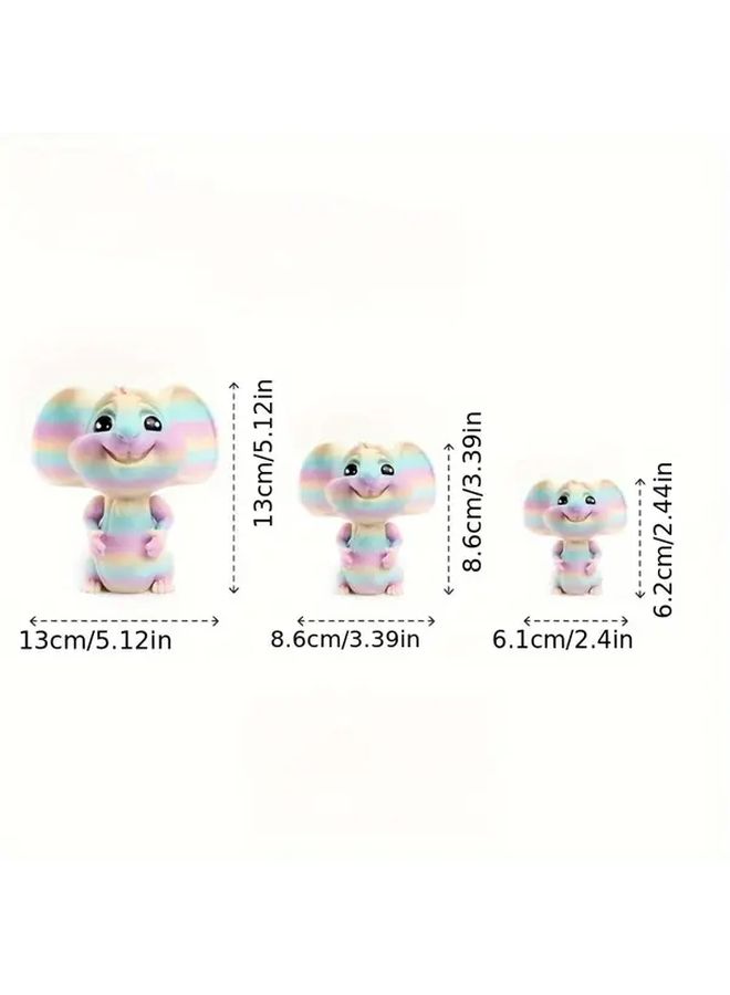 Medium 3D Printed Cute Mouse Figurines With Large Ears And Rainbow Stripes Home Office Car Decor Holiday Gift - Image 3