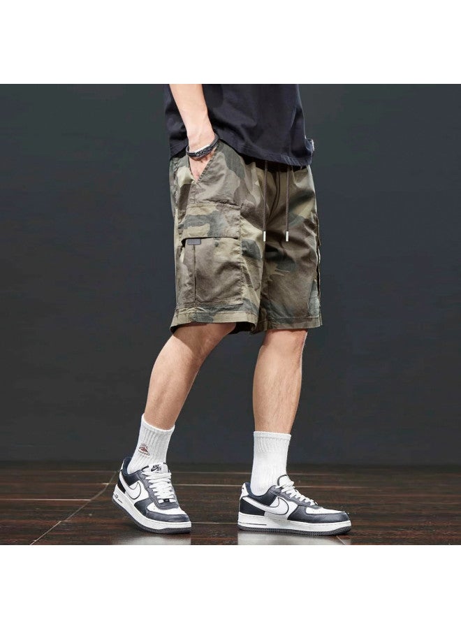 TonLion 2025 Summer Camouflage Shorts For Men, Casual Shorts For Teen Boys, 5-inch Cargo Shorts - Image 3