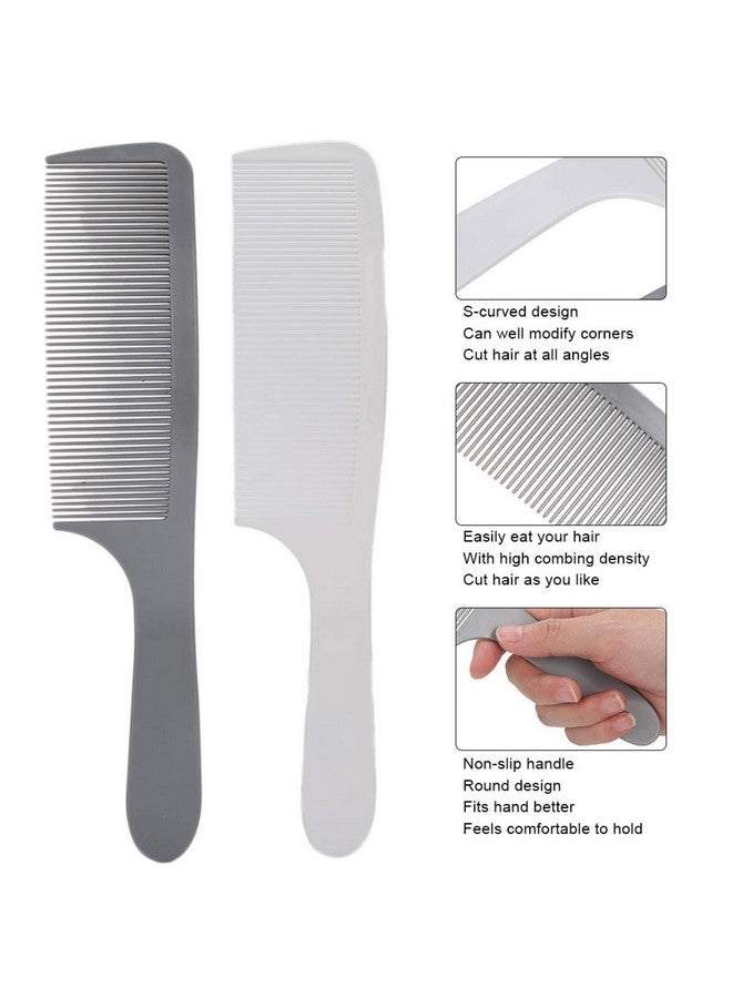 Agatige 2Pcs Barber Fade Comb Curved Barber Clipper Comb Professional Flat Top Hair Cutting Comb For Men - Image 5