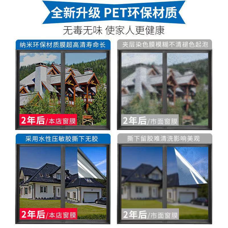 One-Way Perspective Insulation Film – Blackout Sunscreen Glass Sticker for Living Room - Image 5