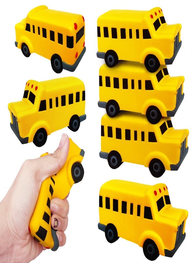 Baaxxango 6 Pack School Bus Stress Ball Toy,Funny Stress Anxiety Relief Foam Squeeze Balls Yellow School Bus,Back to School Supplies Gift Classrooms Prize School Rewards Party Favor - Image 1