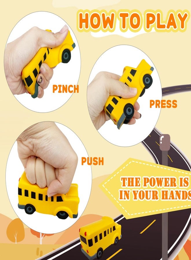 Baaxxango 6 Pack School Bus Stress Ball Toy,Funny Stress Anxiety Relief Foam Squeeze Balls Yellow School Bus,Back to School Supplies Gift Classrooms Prize School Rewards Party Favor - Image 3