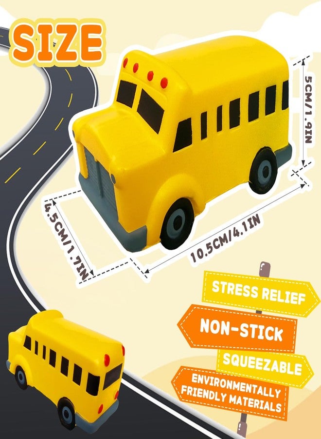 Baaxxango 6 Pack School Bus Stress Ball Toy,Funny Stress Anxiety Relief Foam Squeeze Balls Yellow School Bus,Back to School Supplies Gift Classrooms Prize School Rewards Party Favor - Image 2