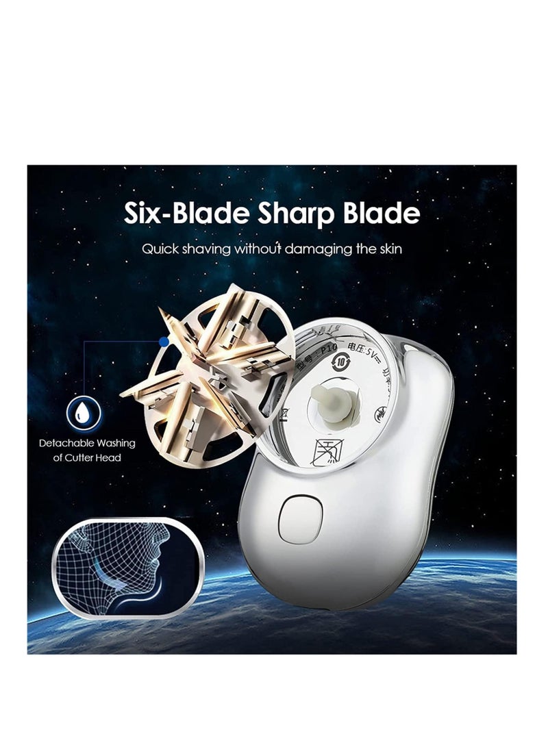 Mini Shaver Electric Shaver,New Pocket Portable Electric Shave, Magic USB Mini Shaver Electric Razor For Men, Rechargeable Travel Razors Men Electric Shaver For Shaving Face (Black) (BLACK) - Image 4