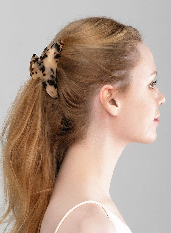 Prettyou Large Size 3.5" Handmade Celluloid French Design Barrettes Tortoise Shell Claw Fashion Accessories Hair Clip for Women (B) - Image 2